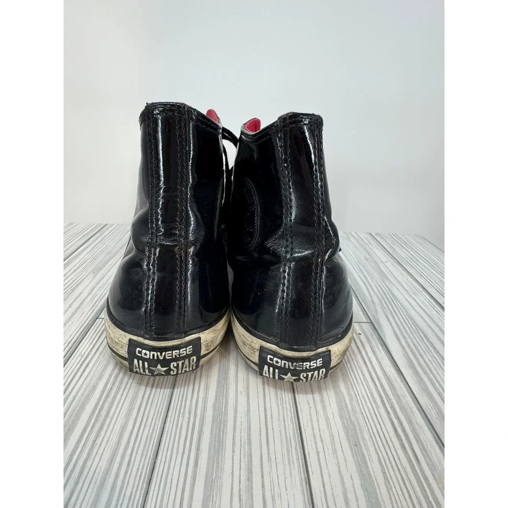 Converse All Star‎ Chuck Taylor High Top Black Patent Leather Sneakers Men's 10 - Picture 8 of 9